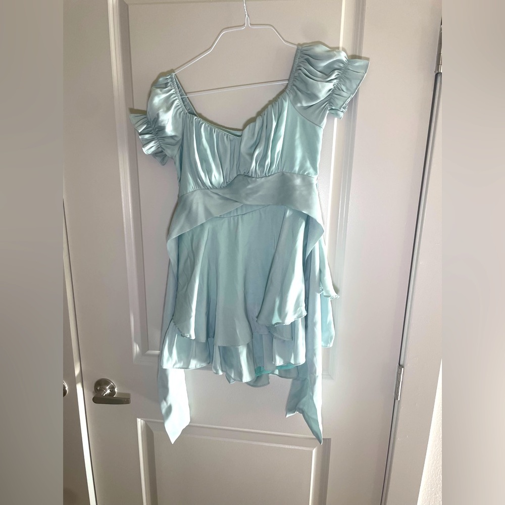 Beach Bunny Light Blue Off-Shoulder Mini Dress - Picture 7 of 7
